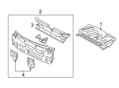 2000 Ford Focus Rear Body Panel, Lower Outer Diagram for YS4Z-6140320-BA