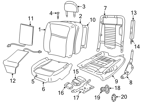 2009 Lincoln Town Car Front Seat Components Diagram