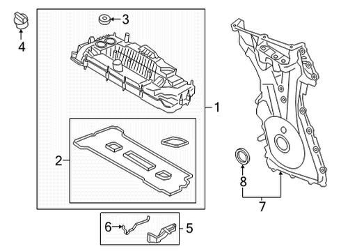 2022 Ford Bronco Sport Valve & Timing Covers Diagram