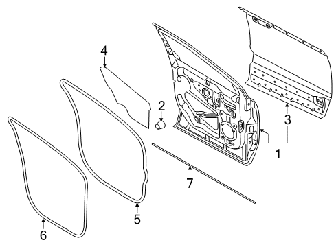 2022 Ford Edge Door & Components Diagram