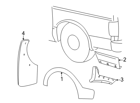 2004 Ford Excursion Exterior Trim - Quarter Panel Diagram