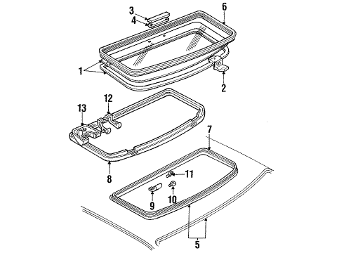 1986 Ford Mustang Weatherstrip Diagram for D9ZZ-66502C50-A