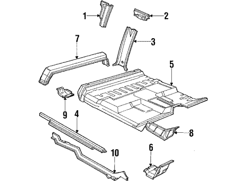 1984 Ford F-250 Running Board Diagram for E7TZ16450E