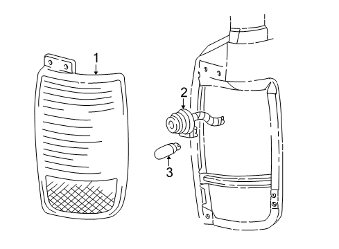 2005 Lincoln Aviator Tail Lamp Assembly, Rear Passenger Side Diagram for 5C5Z-13404-AA