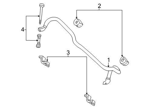 2005 Lincoln Navigator Stabilizer Bar & Components - Front Diagram