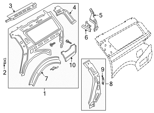 2021 Lincoln Navigator Inner Structure - Quarter Panel Diagram