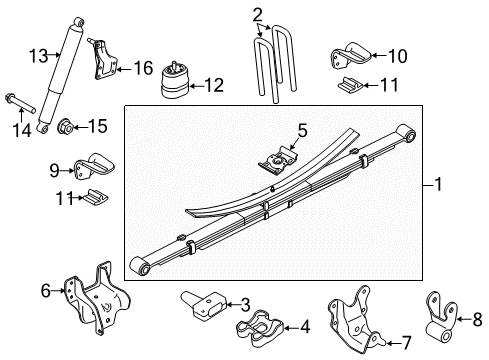 2016 Ford F-350 Super Duty Shock Absorber, Rear Diagram for BC3Z-18125-A