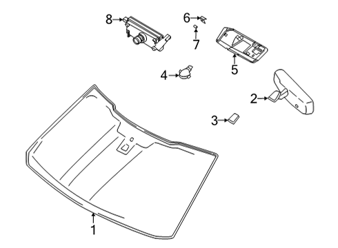 2022 Ford F-150 Glass - Windshield Diagram