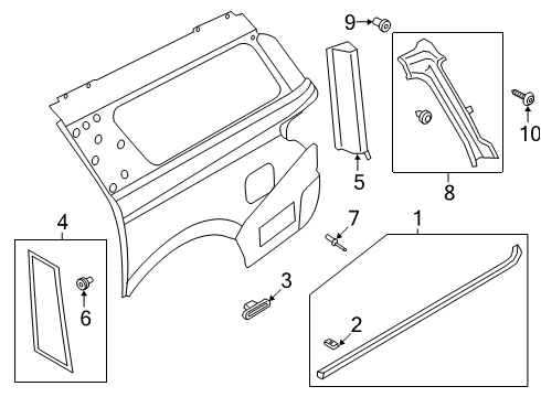 2021 Lincoln Navigator Exterior Trim - Quarter Panel Diagram