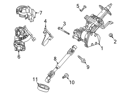 2022 Ford Maverick Lock Housing Diagram for JX6Z-3F527-A