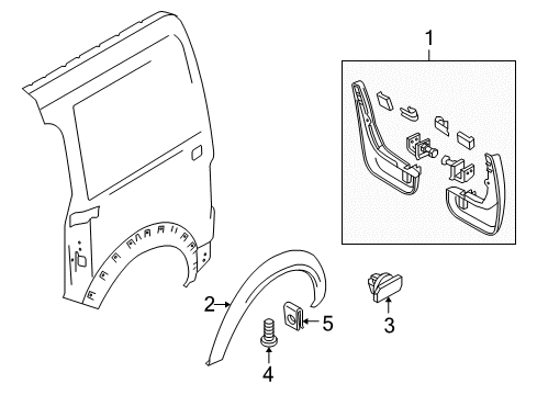 2012 Ford Transit Connect Exterior Trim - Side Panel Diagram
