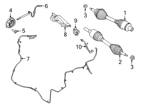 2019 Ford F-150 Drive Axles - Front Diagram