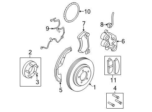 2007 Mercury Mountaineer Brake Components Diagram