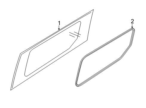 2014 Ford Transit Connect Side Loading Door - Glass & Hardware Diagram