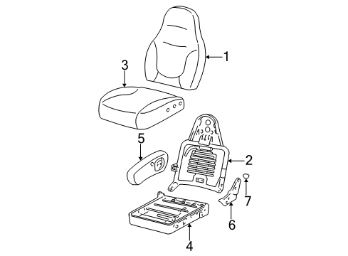 1998 Ford F-150 Front Seat Components Diagram 1 - Thumbnail