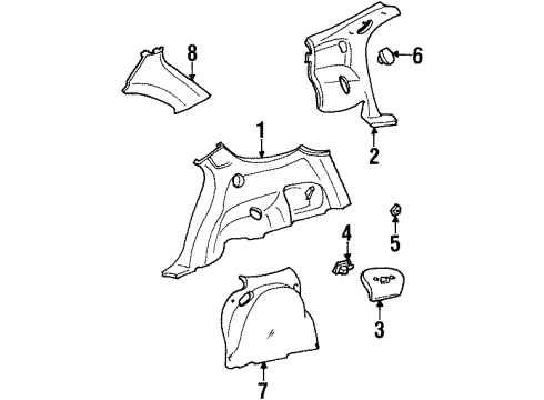 1998 Ford Taurus Interior Trim - Quarter Panels Diagram