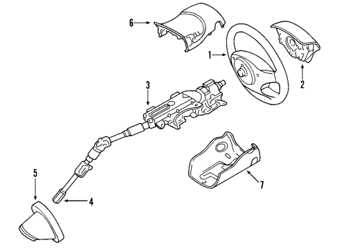 2003 Ford Focus Steering Column, Steering Wheel & Trim Diagram