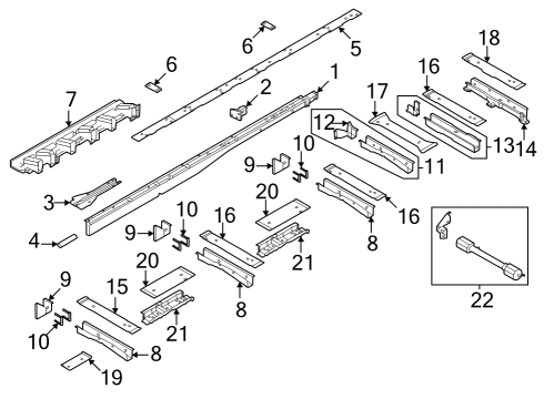 2023 Ford E-Transit Center Support, Rear Diagram for CK4Z-4800-A