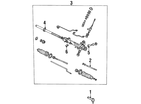 1999 Mercury Mountaineer P/S Pump & Hoses, Steering Gear & Linkage Diagram 3 - Thumbnail