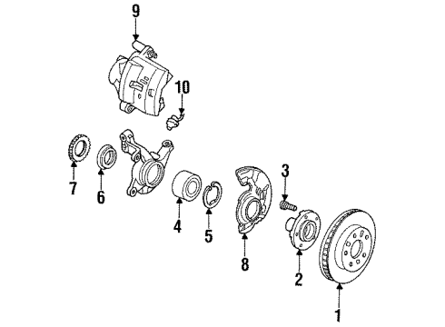 1997 Ford Probe Rotor, Front Diagram for YS8Z-1V125-AA