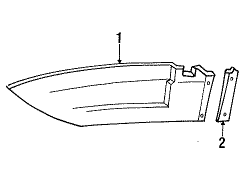 1994 Ford Bronco Visor, Driver Side Diagram for F4TZ1504105FAK