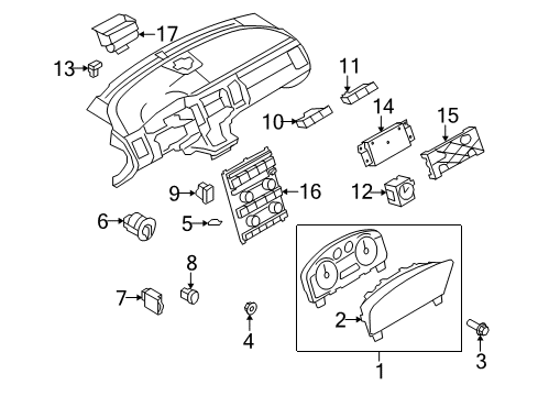 2010 Ford Flex Cluster & Switches Diagram
