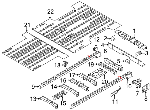 2021 Ford Transit-150 Center Crossmember, Rear Diagram for LK4Z-61102A24-A