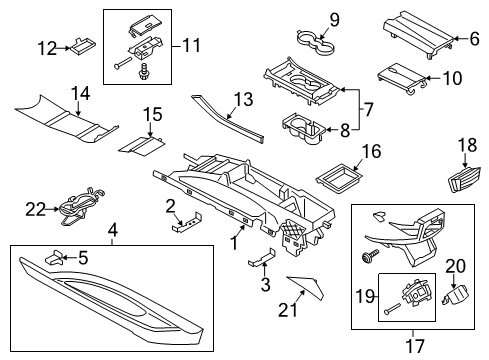 2015 Lincoln MKZ Top Panel Diagram for DP5Z-54045A76-AA