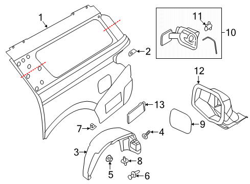2019 Ford Expedition Quarter Panel & Components Diagram