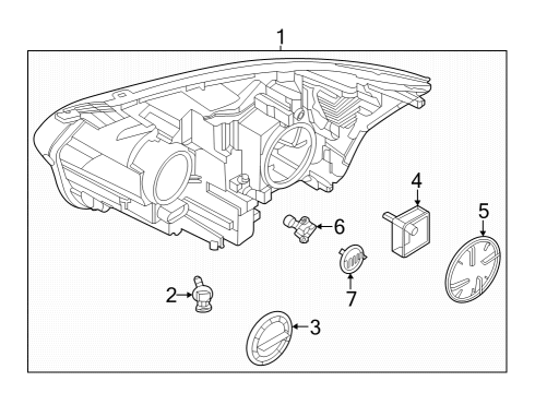 2023 Ford E-Transit Headlamp Components Diagram 2 - Thumbnail