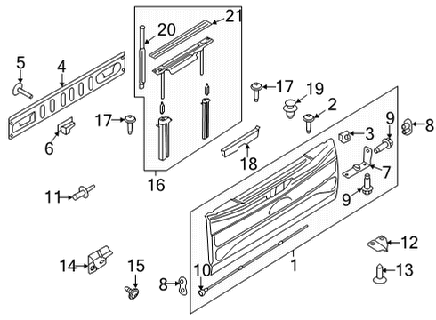 2021 Ford F-150 Tail Gate, Body Diagram 1 - Thumbnail