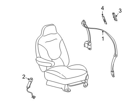 2005 Ford Freestar Rear Seat Belts Diagram 3 - Thumbnail