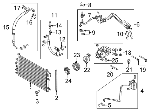 2012 Lincoln MKT A/C Condenser, Compressor & Lines Diagram