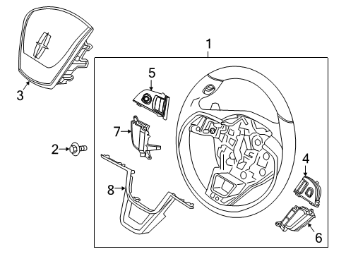 2023 Lincoln Corsair Steering Wheel Diagram for NJ7Z-3600-CA