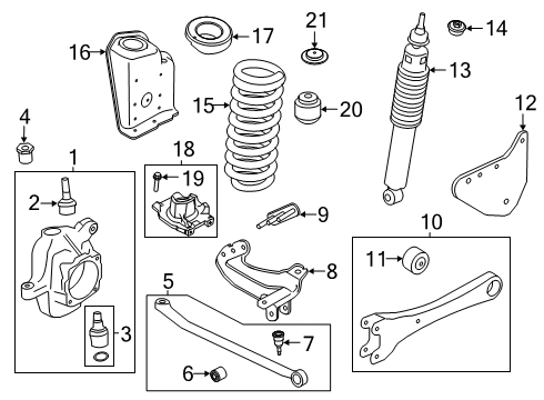 2018 Ford F-350 Super Duty Front Suspension Components, Stabilizer Bar Diagram