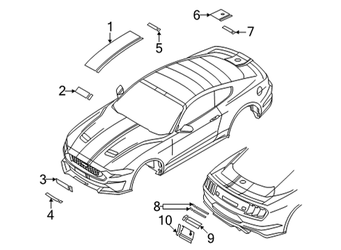2020 Ford Mustang Stripe Tape Diagram 1 - Thumbnail