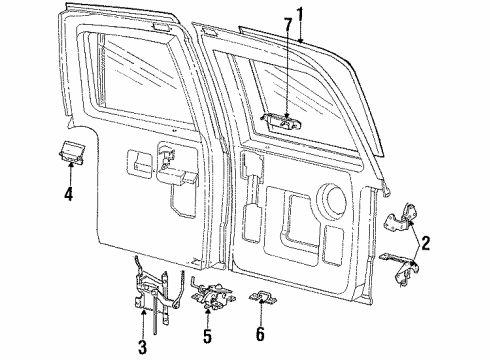 1990 Ford Aerostar Handle, Outside Diagram for E69Z1143400C