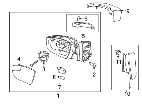 2016 Ford Escape Mirror Glass, Passenger Side Diagram for CJ5Z-17K707-C