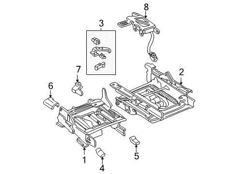 2010 Mercury Grand Marquis Front Cover, Charcoal, Rear Outer Driver Side Diagram for 6W1Z-5461749-CD