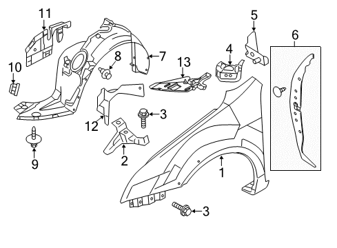 2006 Lincoln Zephyr Fender & Components Diagram