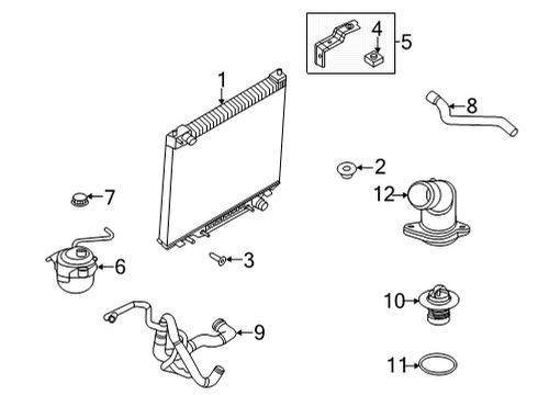 2017 Ford E-350 Super Duty Radiator & Components Diagram