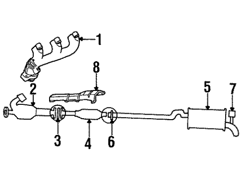1992 Ford Taurus Exhaust Components, Exhaust Manifold Diagram