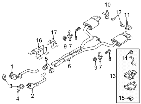 2022 Ford Mustang Exhaust Components Diagram 3 - Thumbnail