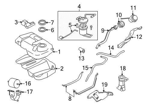 2008 Mercury Mariner Fuel System Components Diagram 2 - Thumbnail
