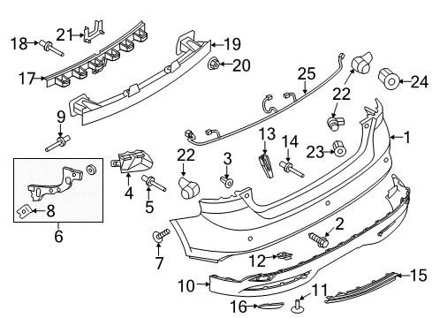2014 Ford Focus Reflector, Rear Driver Side Diagram for CM5Z-13A565-B