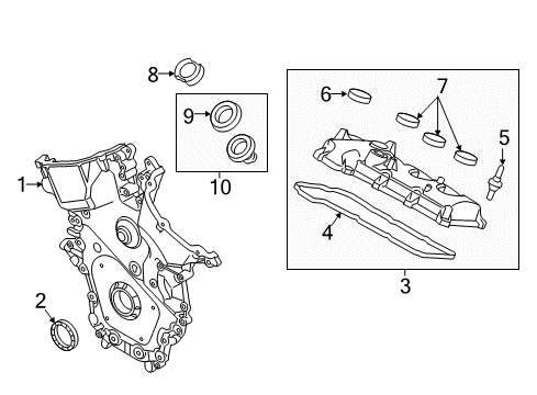 2010 Ford Flex Valve & Timing Covers Diagram