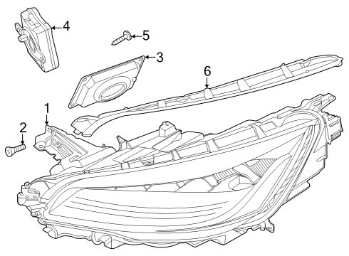 2020 Lincoln Aviator Headlamp Assembly, Driver Side Diagram for LC5Z-13008-AB