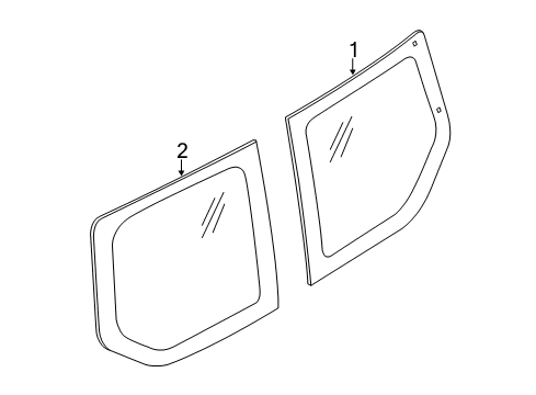 2014 Ford Transit Connect Back Door - Glass & Hardware Diagram
