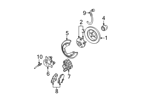 2001 Mercury Sable Speed Sensor, Rear Driver Side Diagram for 1F1Z-2C190-DB