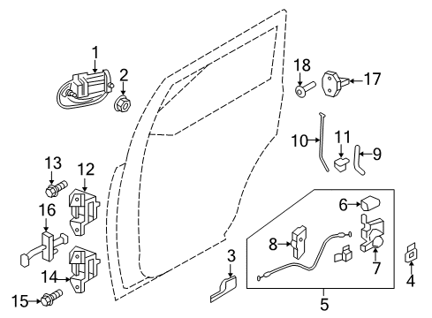 2009 Ford Expedition Rear Door - Lock & Hardware Diagram